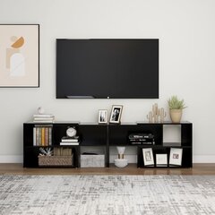 vidaXL telerikapp, must, 149 x 30 x 52 cm, puitlaastplaat hind ja info | TV alused | kaup24.ee