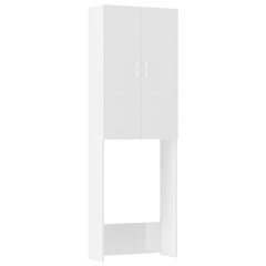 vidaXL pesumasinakapp, kõrgläikega valge 64 x 25,5 x 190 cm цена и информация | Шкафчики для ванной | kaup24.ee