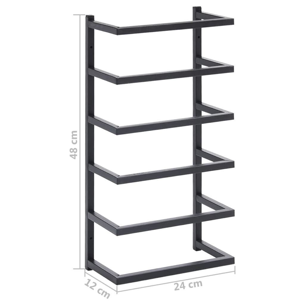 vidaXL rätikurest, must, 24 x 12 x 48 cm, teras цена и информация | Vannitoa sisustuselemendid ja aksessuaarid | kaup24.ee