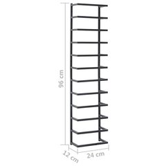 vidaXL rätikurest, must, 24 x 12 x 96 cm, teras цена и информация | Аксессуары для ванной комнаты | kaup24.ee