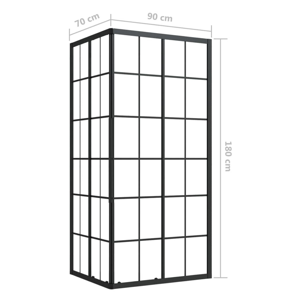 vidaXL dušikabiin, ESG-klaas, 90x70x180 cm цена и информация | Dušikabiinid | kaup24.ee