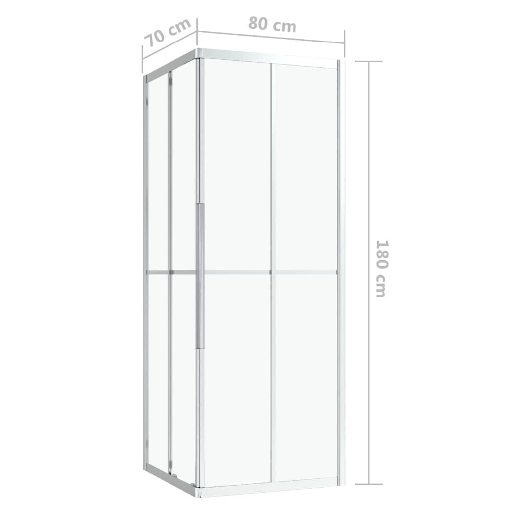 vidaXL dušikabiin, ESG-klaas, 80x70x180 cm цена и информация | Dušikabiinid | kaup24.ee