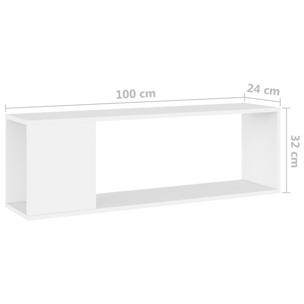 vidaXL telerialus, valge, 100 x 24 x 32 cm, puitlaastplaat hind ja info | TV alused | kaup24.ee