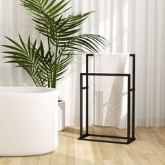 vidaXL eraldiseisev rätikurest, must, 48 x 24 x 78,5 cm, teras цена и информация | Аксессуары для ванной комнаты | kaup24.ee