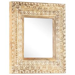 vidaXL, käsitsi nikerdatud peegel, 50x50x2,6 cm, mangopuit цена и информация | Подвесные зеркала | kaup24.ee