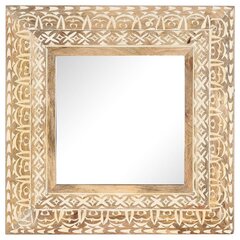 vidaXL, käsitsi nikerdatud peegel, 50x50x2,6 cm, mangopuit цена и информация | Зеркала | kaup24.ee