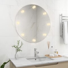 vidaXL raamitu seinapeegel LED-tuledega, ümmargune, klaas цена и информация | Подвесные зеркала | kaup24.ee