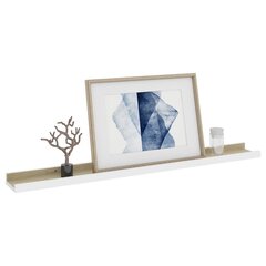 vidaXL seinariiulid, 2 tk, valge ja Sonoma tamm, 80 x 9 x 3 cm цена и информация | Полки | kaup24.ee