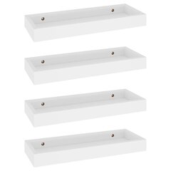 vidaXL seinariiulid, 4 tk, valge, 40 x 15 x 4 cm, MDF цена и информация | Полки | kaup24.ee