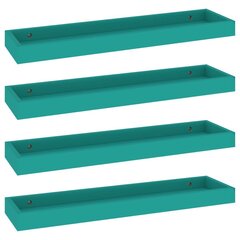 vidaXL seinariiulid, 4 tk, sinine, 60 x 15 x 4 cm, MDF цена и информация | Полки | kaup24.ee