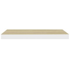 vidaXL seinariiulid, 2 tk, tamm ja valge, 60 x 23,5 x 3,8 cm MDF цена и информация | Полки | kaup24.ee