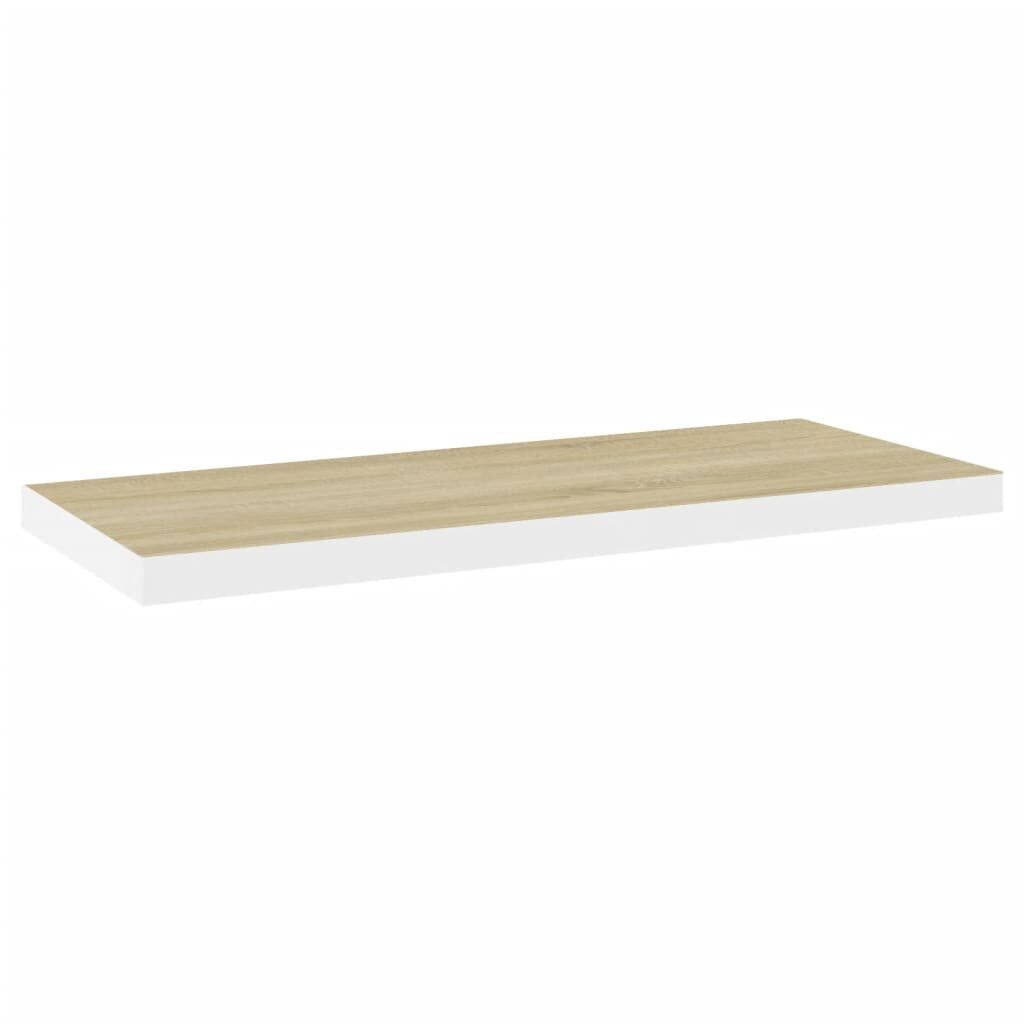 vidaXL seinariiulid, 2 tk, tamm ja valge, 80 x 23,5 x 3,8 cm MDF цена и информация | Riiulid | kaup24.ee