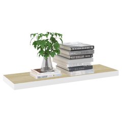 vidaXL seinariiulid, 2 tk, tamm ja valge, 80 x 23,5 x 3,8 cm MDF цена и информация | Полки | kaup24.ee