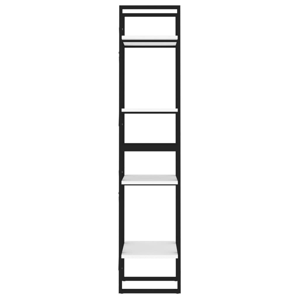 vidaXL 4-korruseline raamaturiiul, valge, 40x30x140 cm, puitlaastplaat hind ja info | Riiulid | kaup24.ee