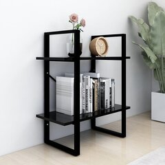 vidaXL 2-korruseline raamaturiiul, must, 60x30x70 cm, puitlaastplaat hind ja info | Riiulid | kaup24.ee