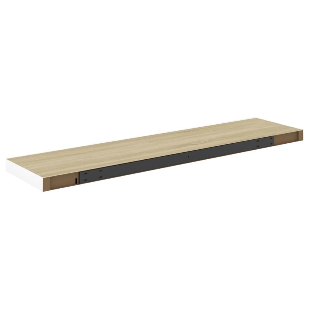 vidaXL seinariiulid, 2 tk, tamm ja valge, 100 x 23,5 x 3,8 cm MDF цена и информация | Riiulid | kaup24.ee