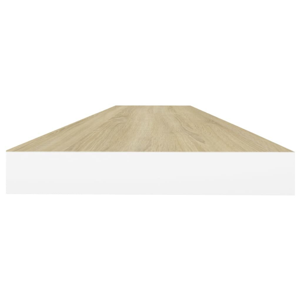 vidaXL seinariiulid, 4 tk, tamm ja valge, 100 x 23,5 x 3,8 cm MDF hind ja info | Riiulid | kaup24.ee