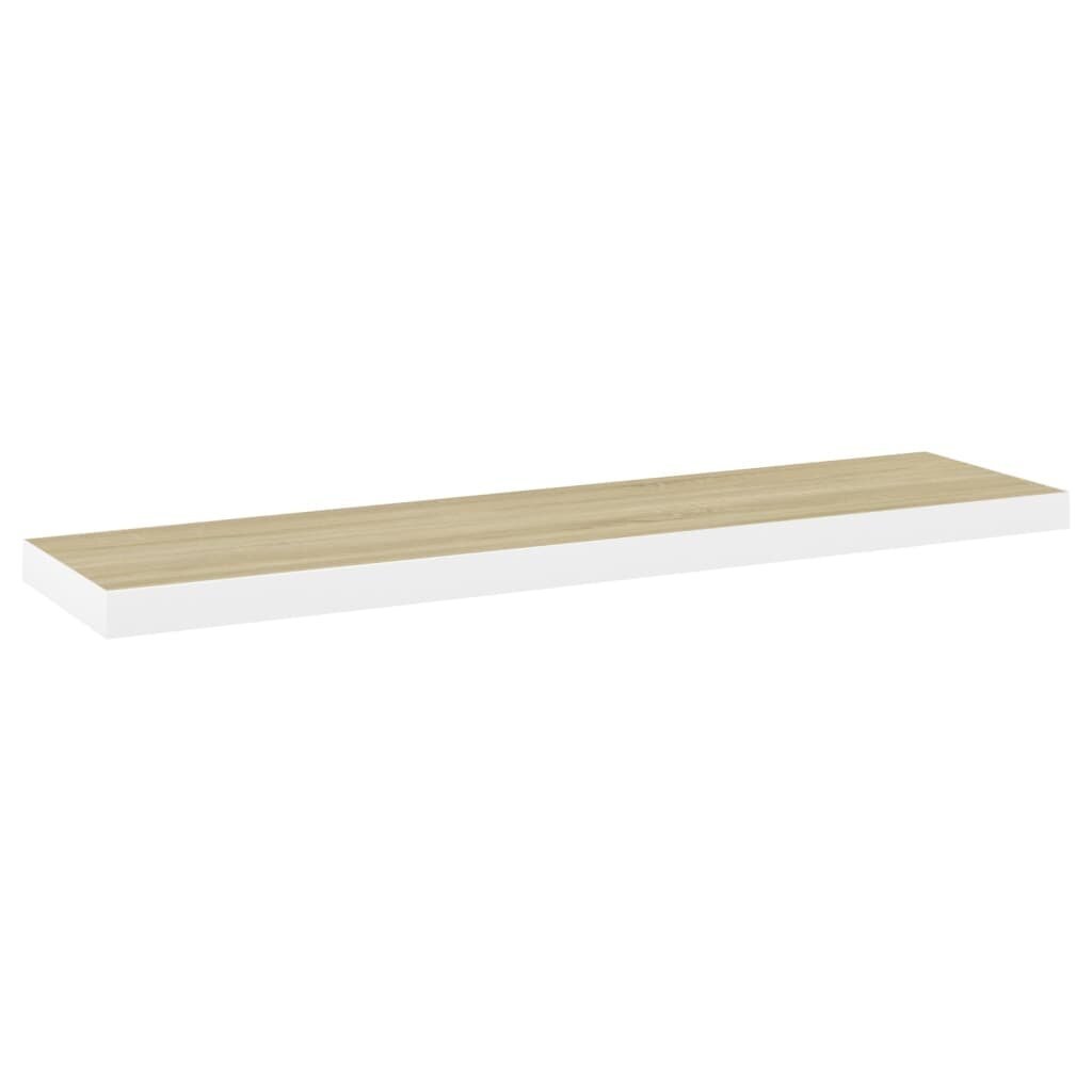 vidaXL seinariiulid, 4 tk, tamm ja valge, 100 x 23,5 x 3,8 cm MDF hind ja info | Riiulid | kaup24.ee