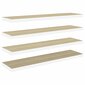 vidaXL seinariiulid, 4 tk, tamm ja valge, 100 x 23,5 x 3,8 cm MDF hind ja info | Riiulid | kaup24.ee