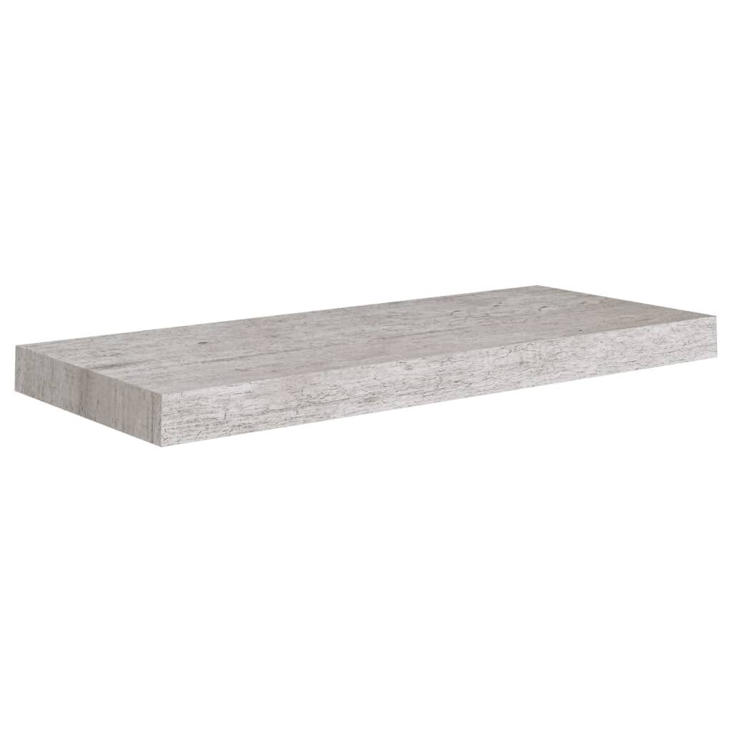 vidaXL seinariiulid, 2 tk, betoonhall, 60 x 23,5 x 3,8 cm MDF цена и информация | Riiulid | kaup24.ee