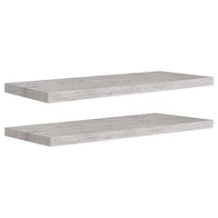 vidaXL seinariiulid 2 tk, betoonhall, 80 x 23,5 x 3,8 cm MDF цена и информация | Полки | kaup24.ee