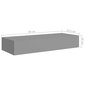 vidaXL sahtlitega seinariiulid, 2 tk, hall, 60 x 23,5 x 10 cm MDF hind ja info | Riiulid | kaup24.ee