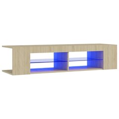 vidaXL telerialus LED-tuledega, Sonoma tamm, 135x39x30 cm цена и информация | Тумбы под телевизор | kaup24.ee