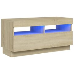 vidaXL telerialus LED-tuledega, sonoma tamm, 80 x 35 x 40 cm цена и информация |  Тумбы под телевизор | kaup24.ee