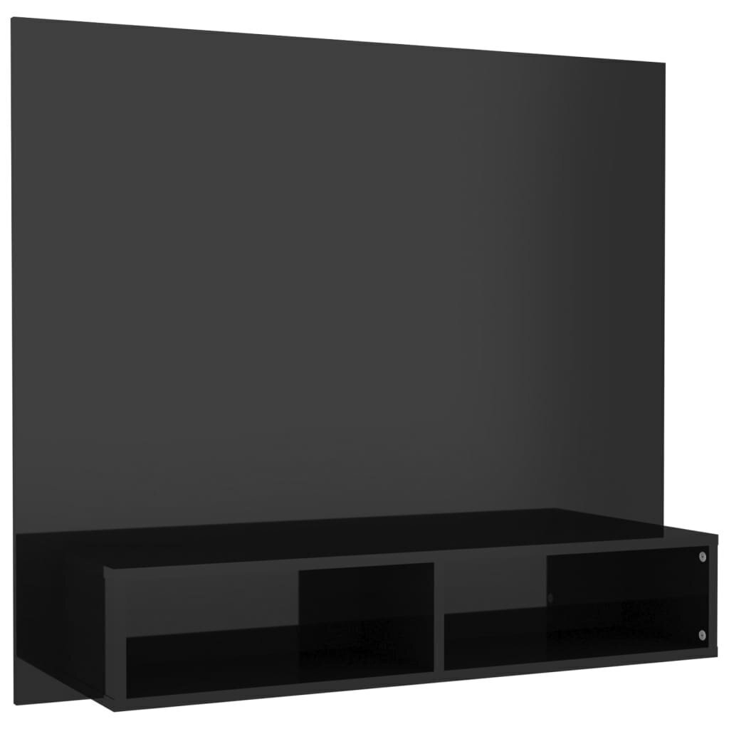 vidaXL TV-seinakapp, kõrgläikega must, 102x23,5x90 cm, puitlaastplaat hind ja info | TV alused | kaup24.ee
