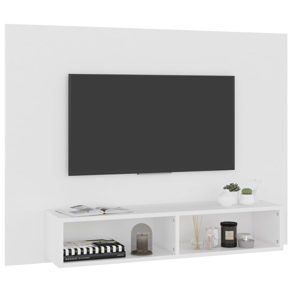 vidaXL TV-seinakapp, valge, 120 x 23,5 x 90 cm, puitlaastplaat hind ja info | TV alused | kaup24.ee