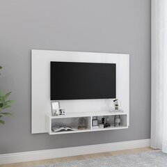 vidaXL TV-seinariiul, kõrgläikega valge 120x23,5x90 cm, puitlaastplaat цена и информация | Тумбы под телевизор | kaup24.ee