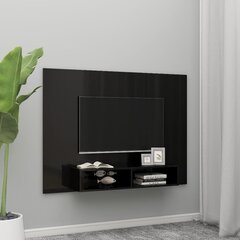 vidaXL TV-seinariiul, kõrgläikega must, 135x23,5x90 cm, puitlaastplaat цена и информация | Тумбы под телевизор | kaup24.ee