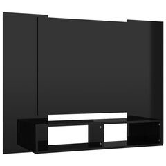 vidaXL TV-seinariiul, kõrgläikega must, 120x23,5x90 cm, puitlaastplaat цена и информация | Тумбы под телевизор | kaup24.ee