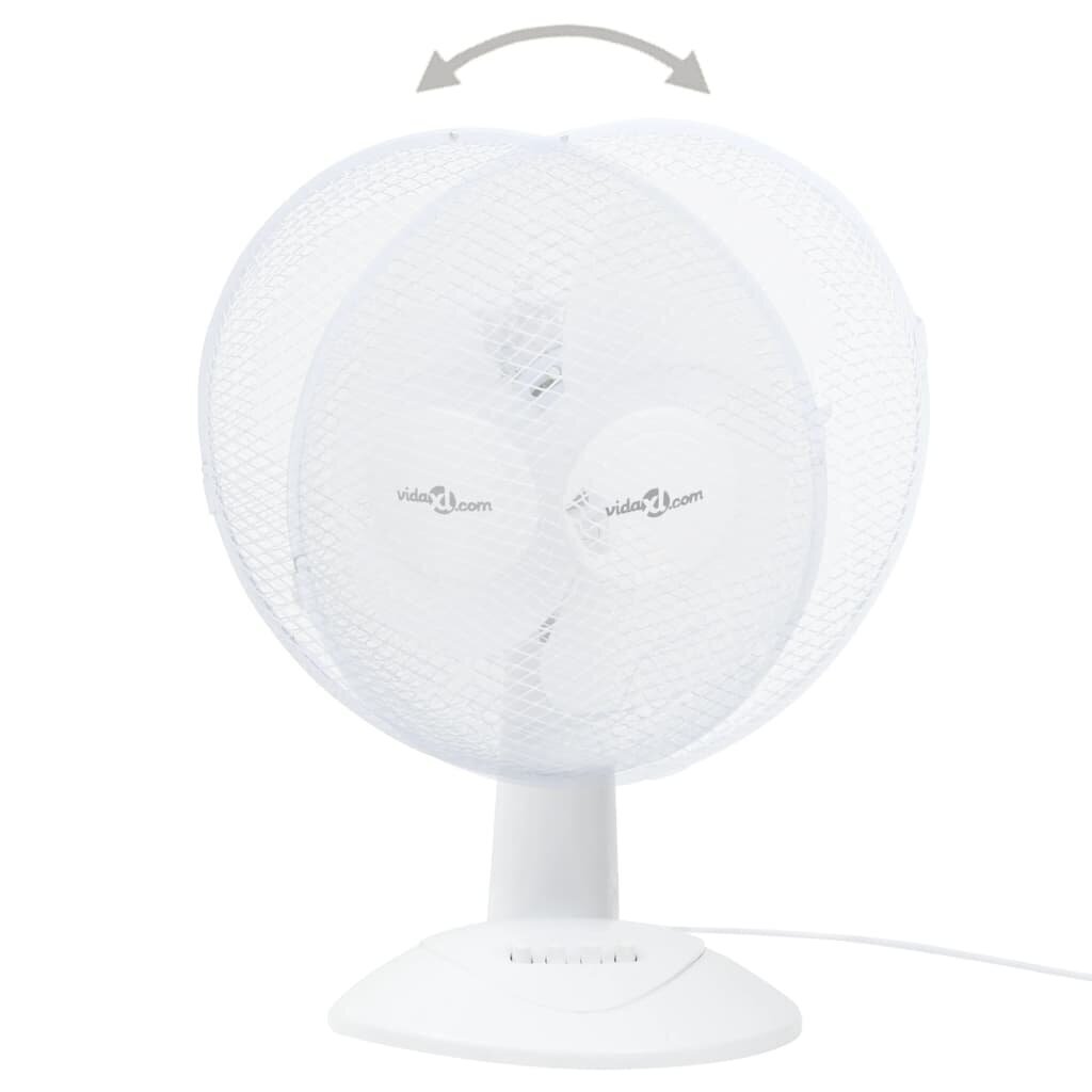 vidaXL lauaventilaator, 3 kiirust, 40 cm, 40 W, valge hind ja info | Ventilaatorid | kaup24.ee