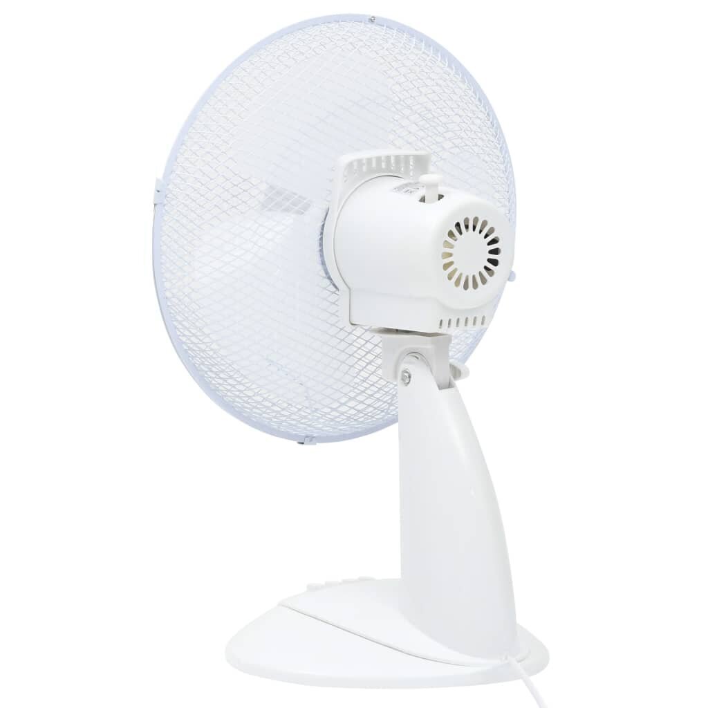 vidaXL lauaventilaator, 3 kiirust, 40 cm, 40 W, valge цена и информация | Ventilaatorid | kaup24.ee