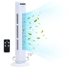 vidaXL põrandaventilaator puldi ja taimeriga Φ24x80 cm, valge hind ja info | Ventilaatorid | kaup24.ee