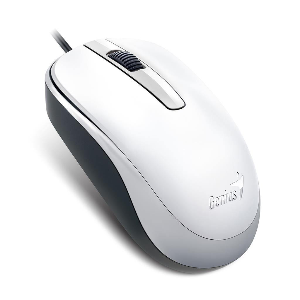 Genius optical wired mouse DX-120, White hind ja info | Hiired | kaup24.ee