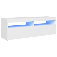 vidaXL telerialus LED-tuledega, valge, 120 x 35 x 40 cm цена и информация | Тумбы под телевизор | kaup24.ee