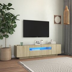 vidaXL telerialus LED-tuledega, Sonoma tamm, 160 x 35 x 40 cm hind ja info | TV alused | kaup24.ee
