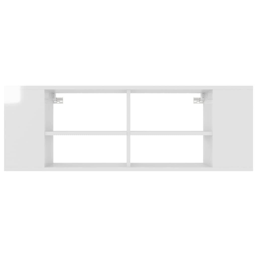 vidaXL Seina telerikapp, kõrgläikega valge 102x35x35cm puitlaastplaat hind ja info | TV alused | kaup24.ee