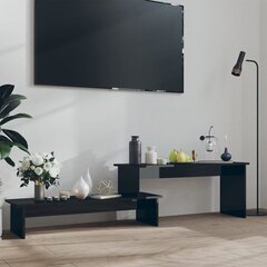 vidaXL telerikapp, kõrgläikega must, 180 x 30 x 43 cm, puitlaastplaat цена и информация | Тумбы под телевизор | kaup24.ee