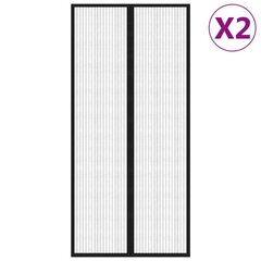 vidaXL putukakaitse uksekardinad 2 tk magnetplokkidega must 220x110 cm цена и информация | Москитные сетки | kaup24.ee