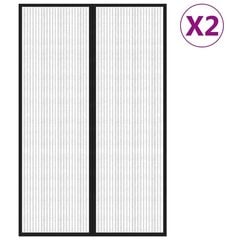 vidaXL putukakaitse uksekardinad 2 tk, magnetplokid, must 220x130 cm цена и информация | Москитные сетки | kaup24.ee