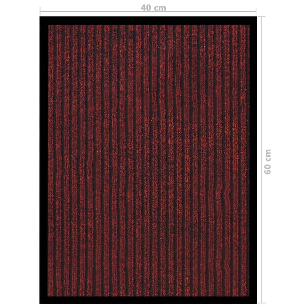 vidaXL uksematt, triibuline, punane, 40 x 60 cm hind ja info | Uksematid | kaup24.ee