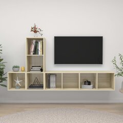 vidaXL 3-osaline telerikappide komplekt, Sonoma tamm, puitlaastplaat hind ja info | TV alused | kaup24.ee