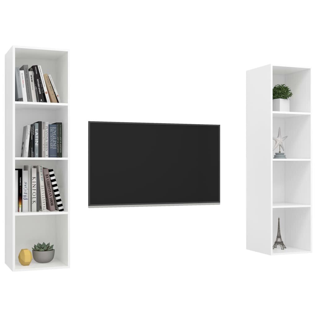 vidaXL seinale kinnitatavad telerikapid, 2 tk, valge, puitlaastplaat hind ja info | TV alused | kaup24.ee