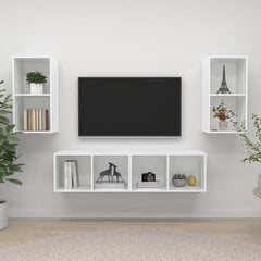 vidaXL seinale kinnitatavad telerikapid, 4 tk, valge, puitlaastplaat hind ja info | TV alused | kaup24.ee