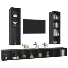 vidaXL seinale kinnitatavad telerikapid, 4 tk, must, puitlaastplaat hind ja info | TV alused | kaup24.ee