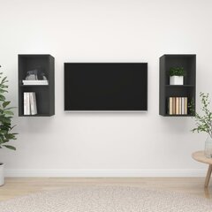 vidaXL seinale kinnitatavad telerikapid, 2 tk, hall, puitlaastplaat hind ja info | TV alused | kaup24.ee