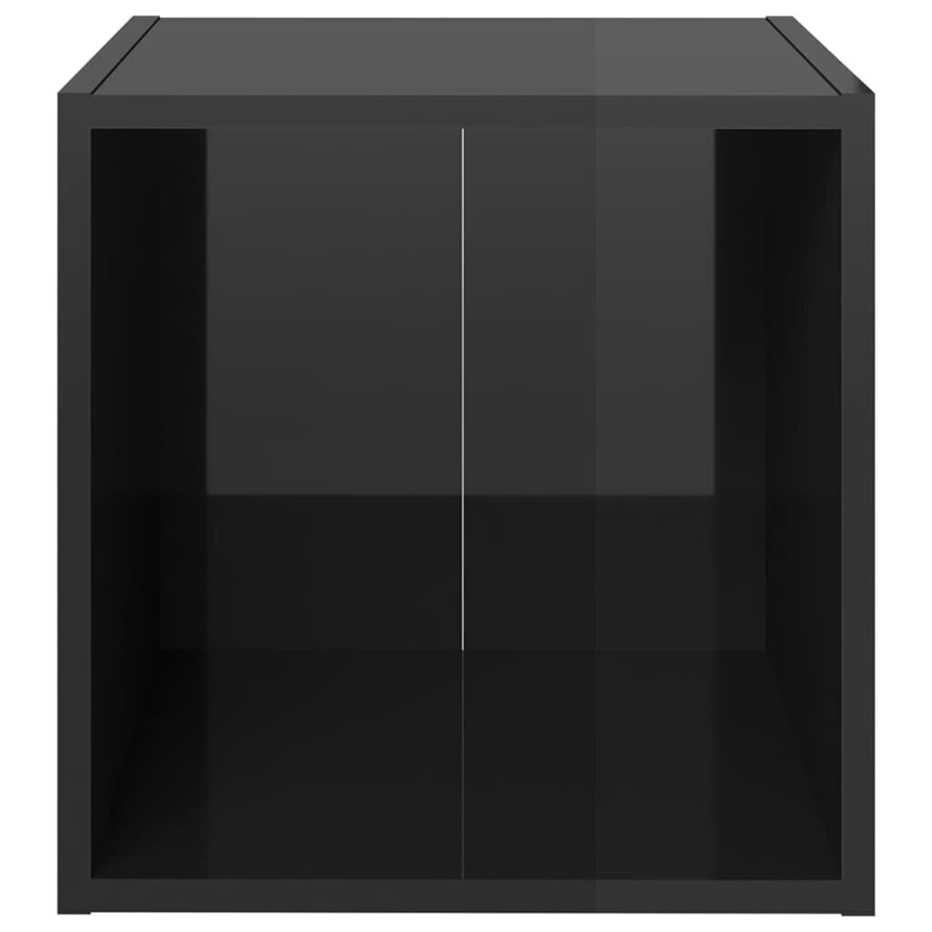 vidaXL telerikapp, kõrgläikega must, 37 x 35 x 37 cm, puitlaastplaat hind ja info | Elutoa väikesed kapid | kaup24.ee